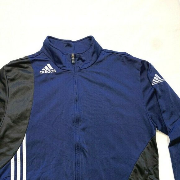 Adidas Full Zip Tracksuit Jacket Three Stripes Logo Golf Athleisure Mock‎ Neck L - Picture 3 of 12